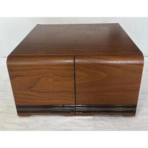 Vintage 8 track cassette Drawers Storage Faux Wood Cabinet